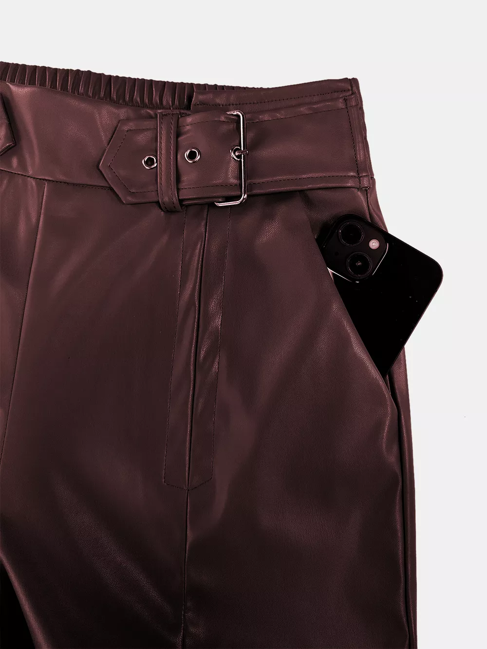 Half Elastic Waist Wide Leg Pants, image 7