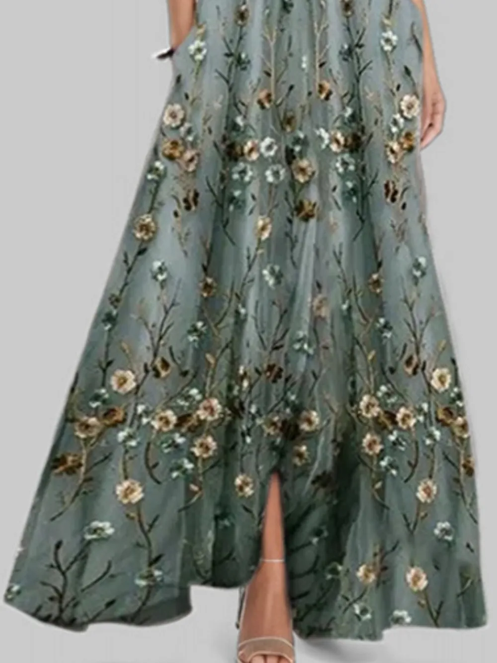 Floral Print Half Sleeve Wrap Maxi Dress, image 9
