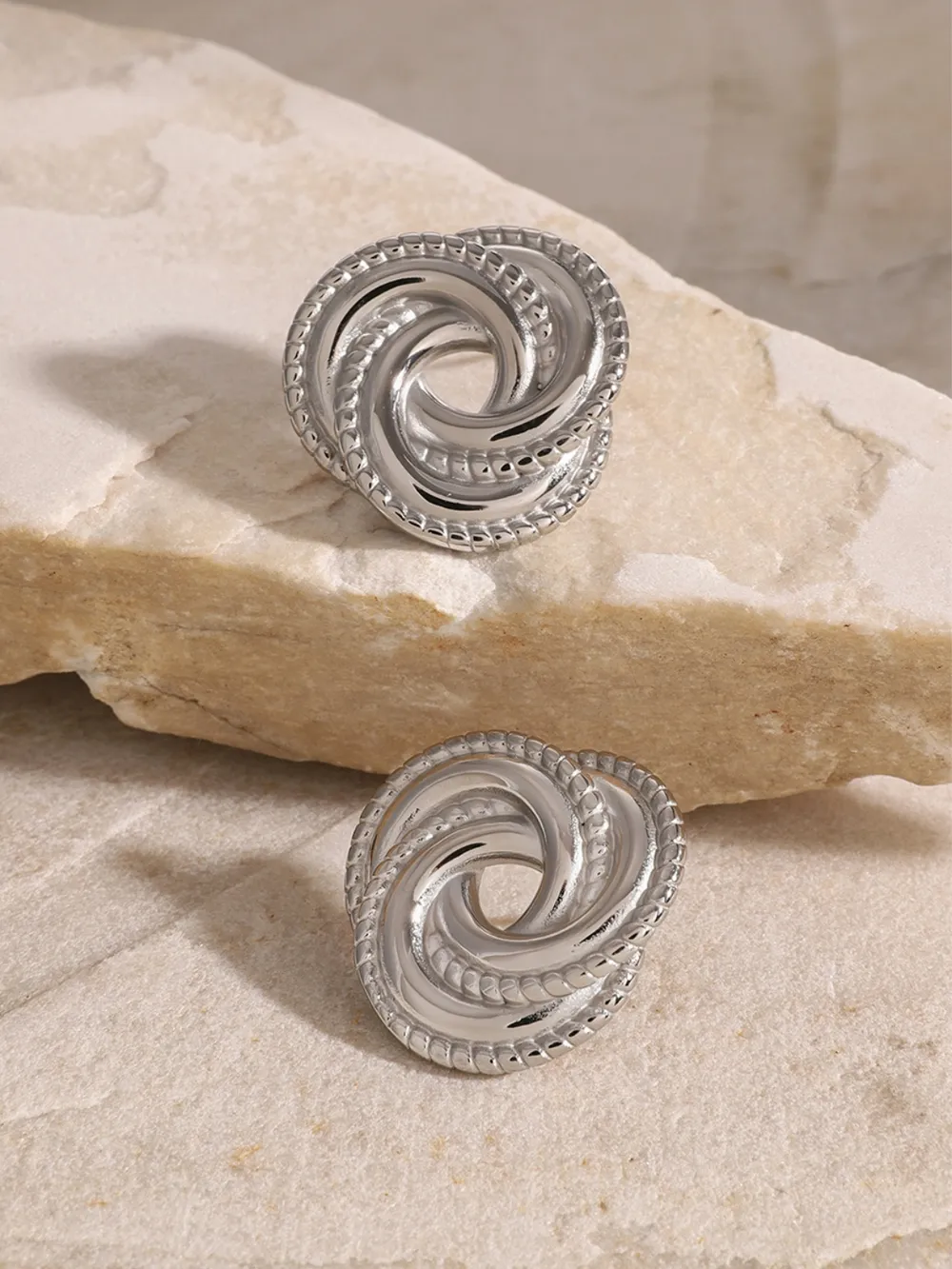 Stainless Steel Volution Stud Earrings, image 12