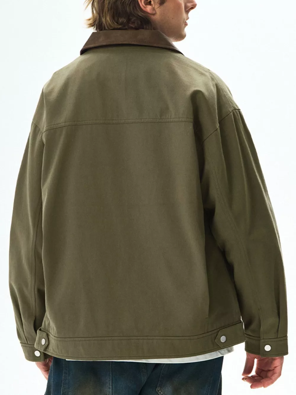 Men's Plus Size Snap Down Long Sleeve Jacket, image 9