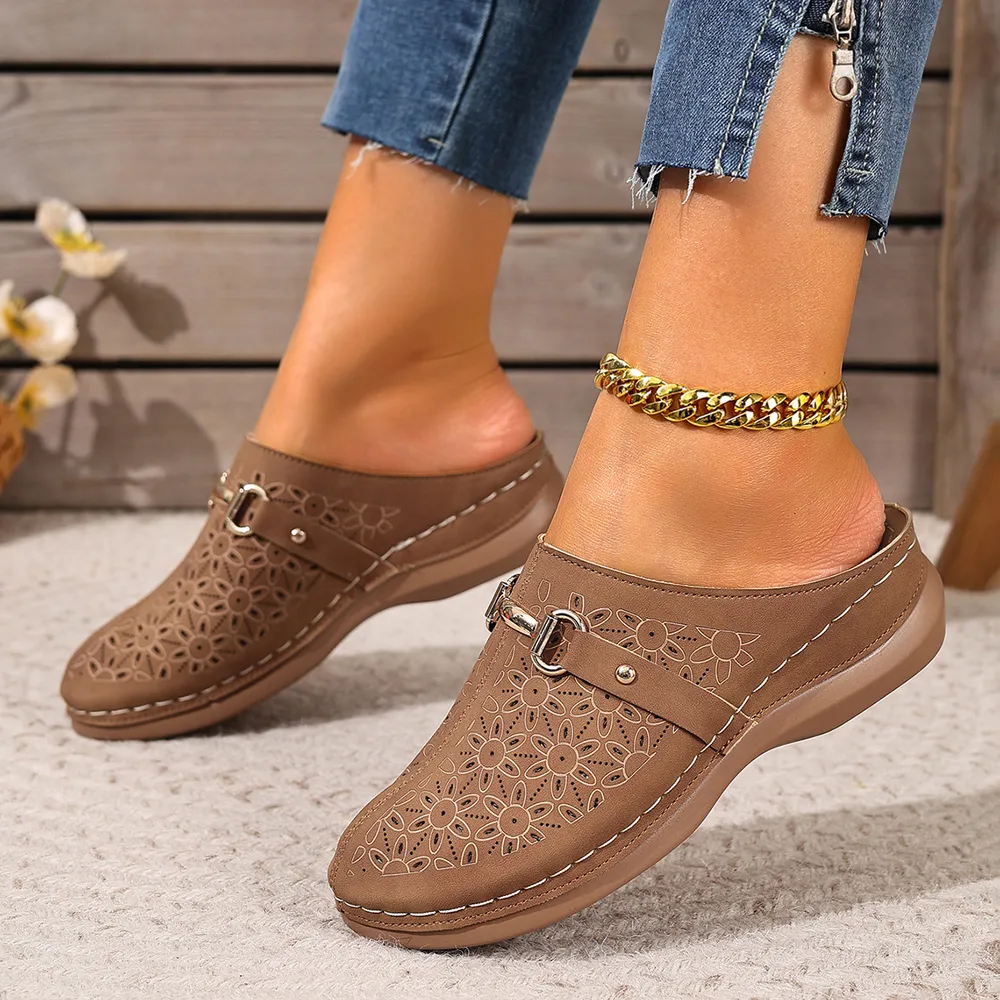 Round Toe Wedge Sandals, image 8