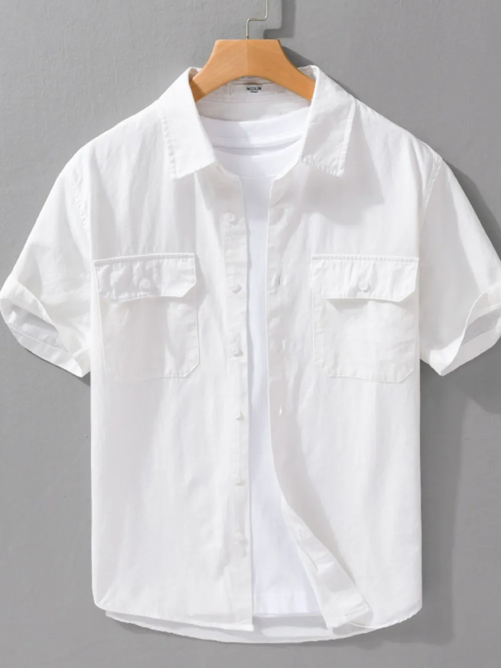 Men's Plus Size Button Up Short Sleeve Shirt, image 3