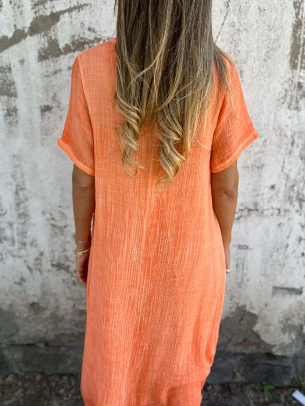Full Size V-Neck Short Sleeve Midi Dress Plus Size, image 20