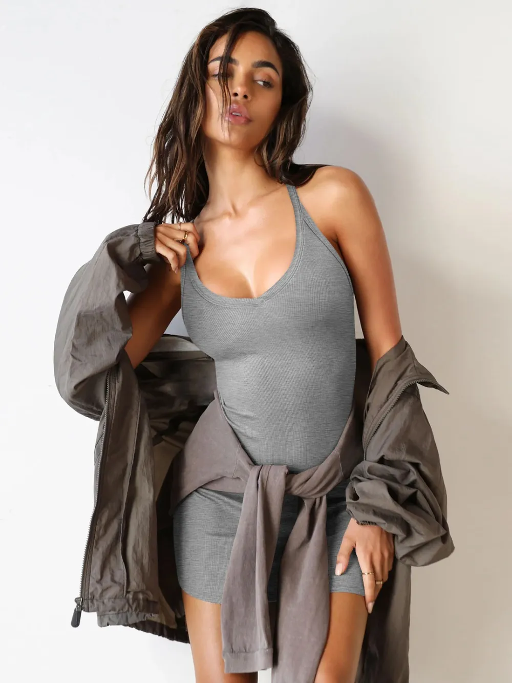 Scoop Neck Wide Strap Mini Dress, image 18