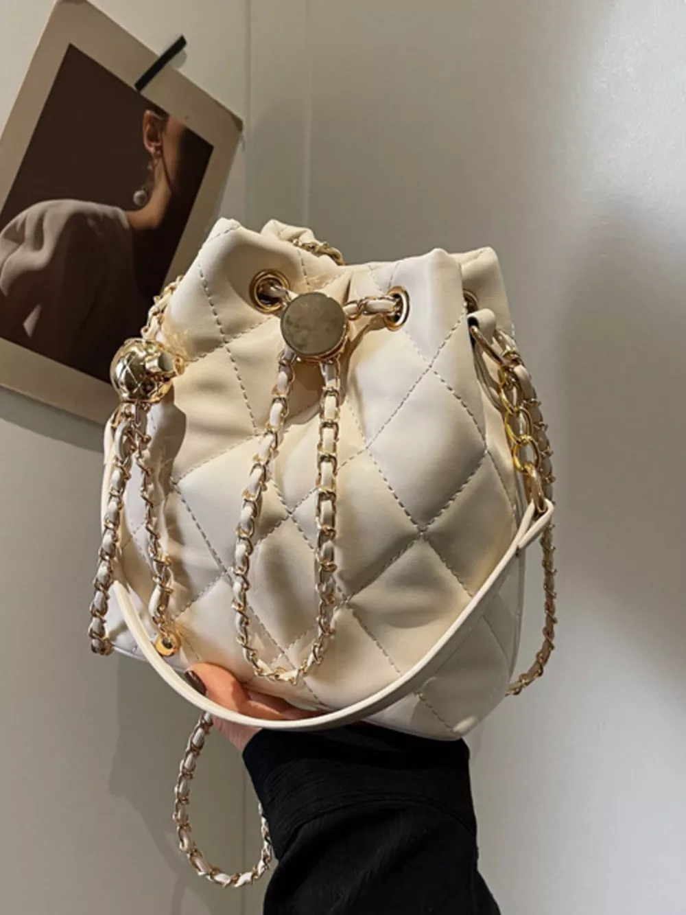 Bucket Crossbody Bag with Chain, image 6