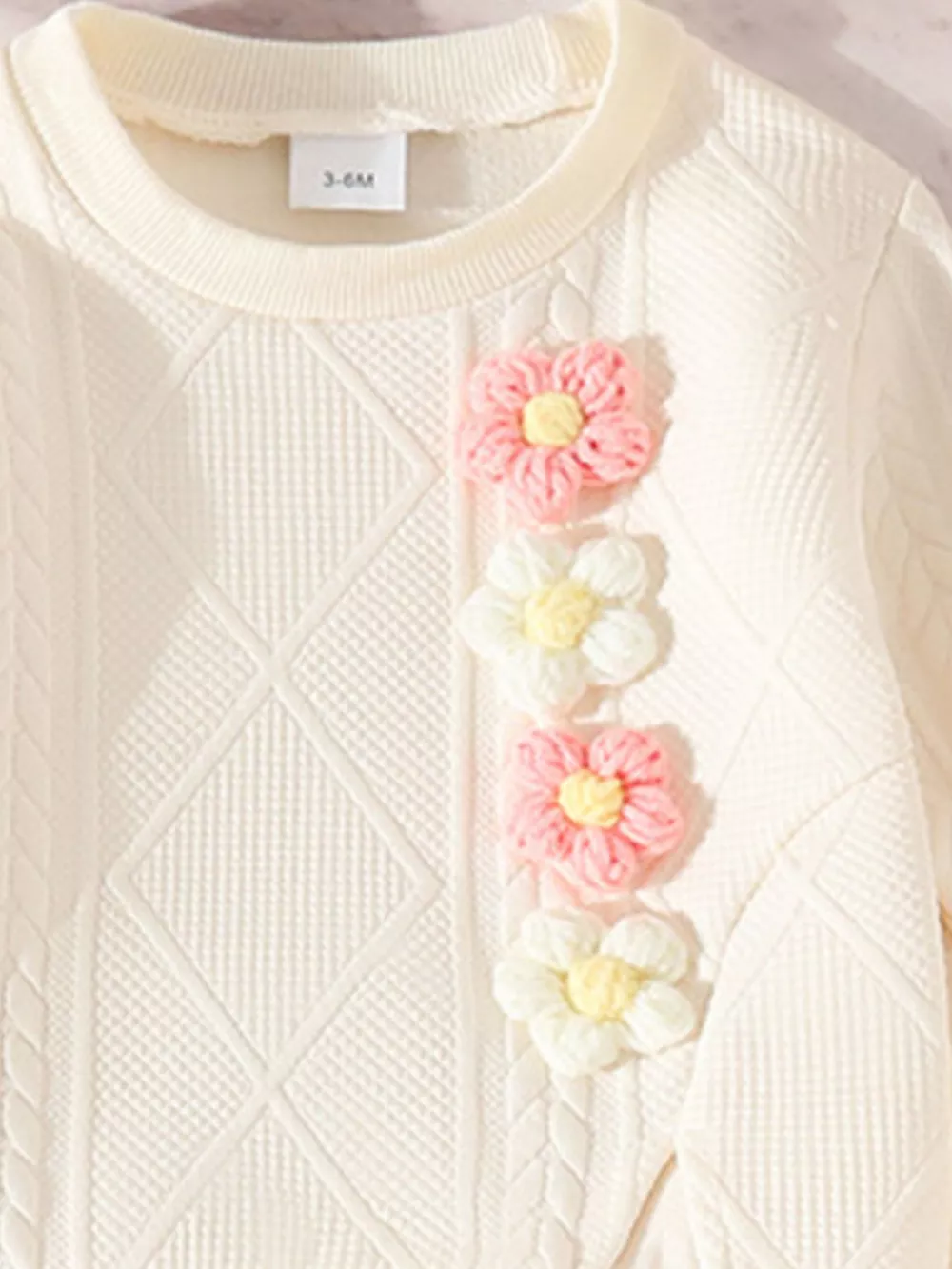 Children's Floral Applique Top and Pants Set, image 7
