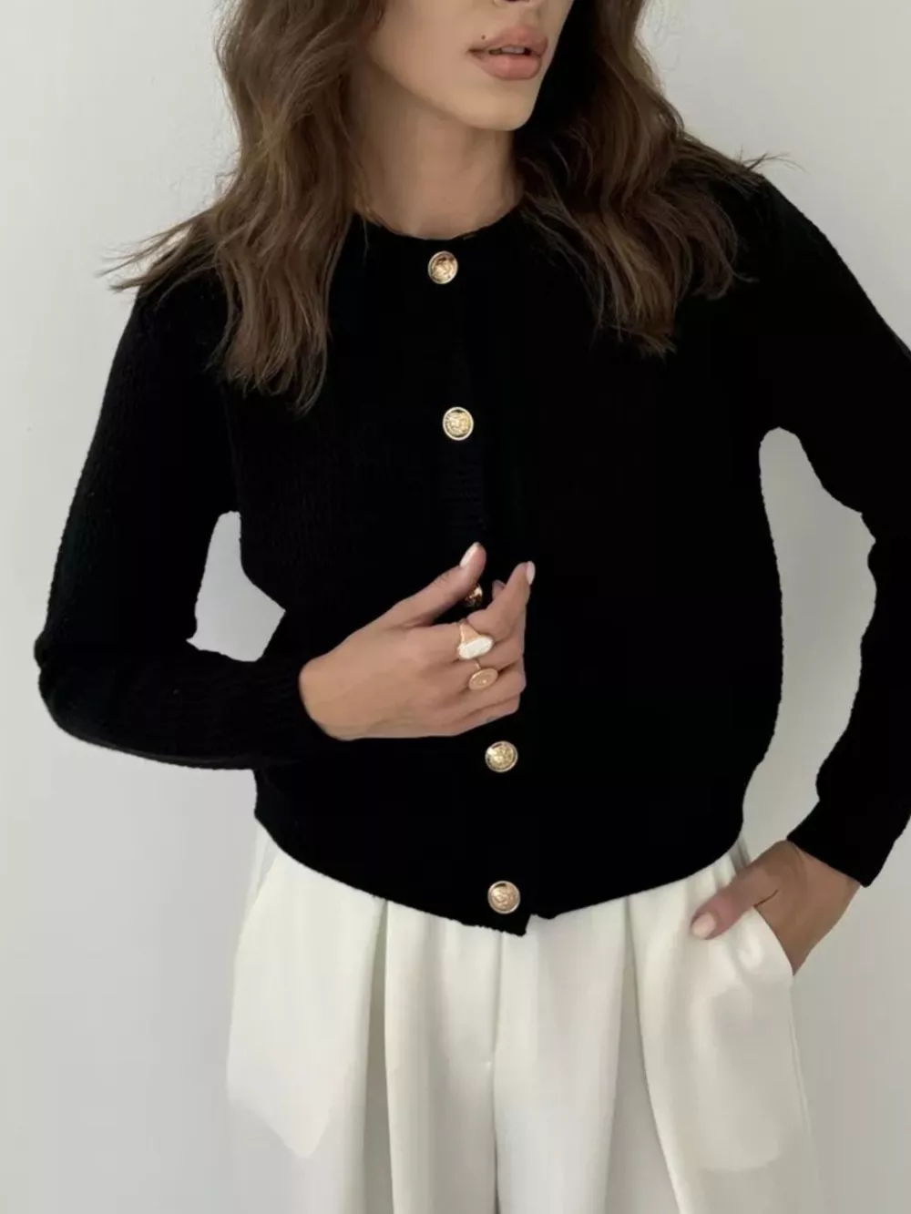 Button Up Texture Knit Cardigan, image 14