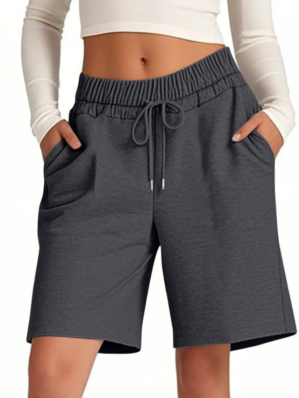 Drawstring Shorts with Pockets, image 9