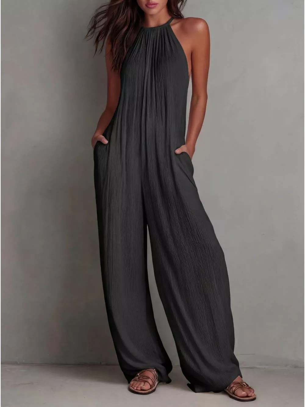 Sleeveless Wide-Leg Jumpsuit, image 4