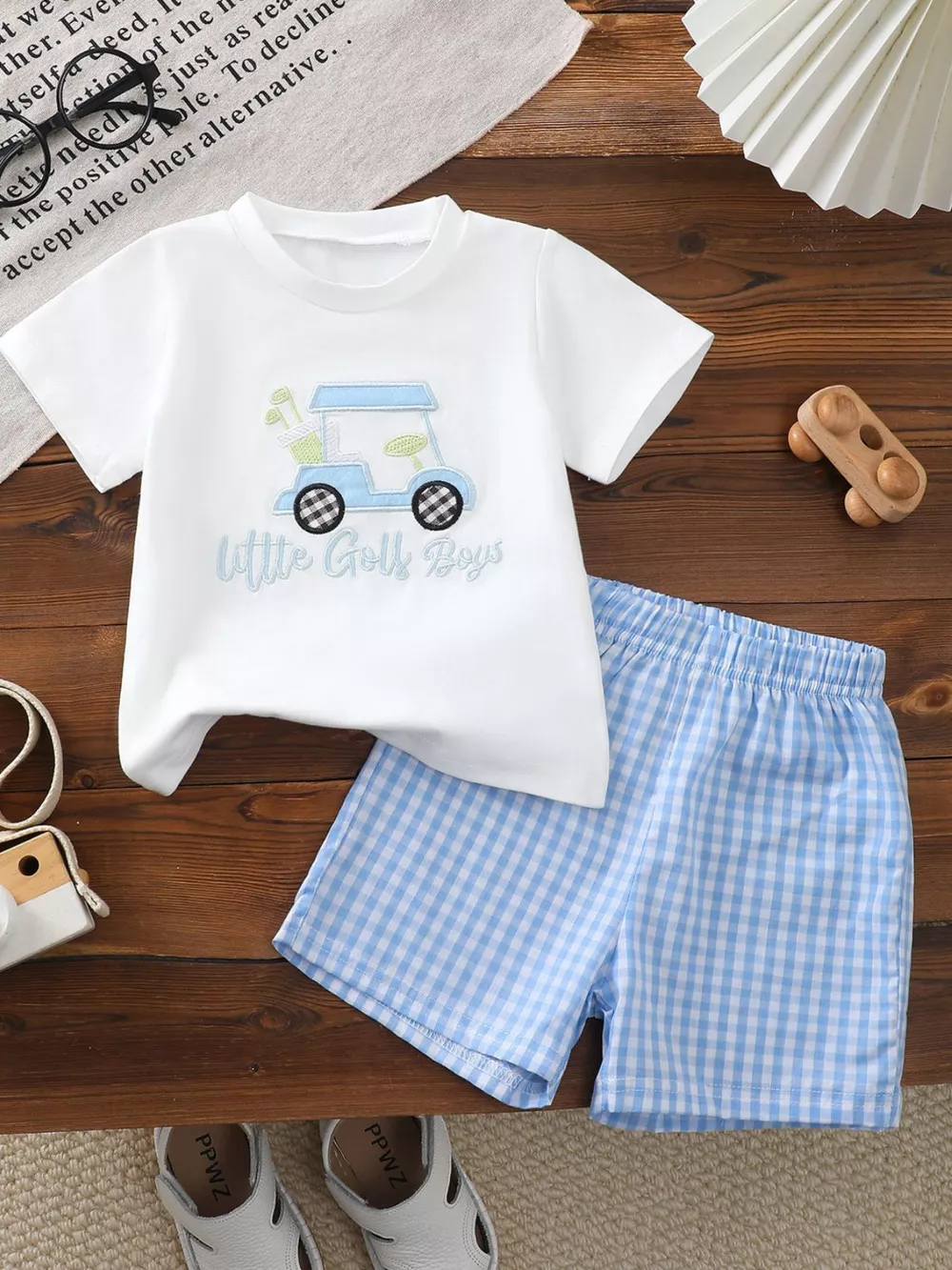 Children's Shark Round Neck Tee & Pants Set, image 4