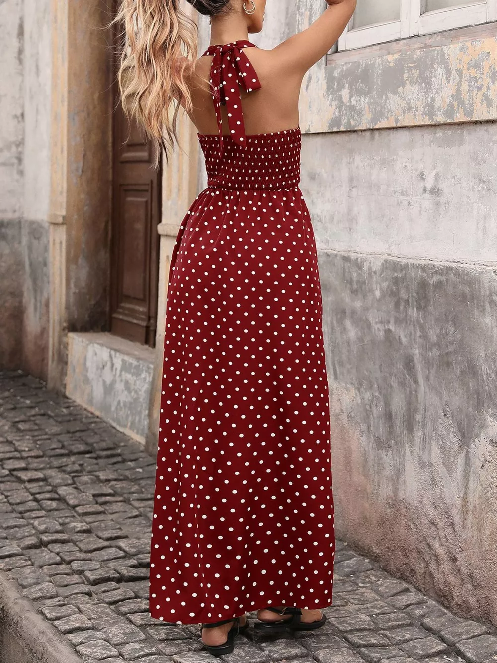 Polka Dot Halter Neck Maxi Dress, image 12
