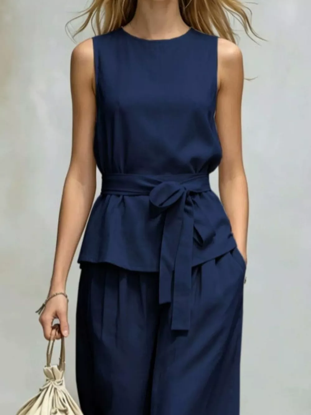 Sleeveless Top and Wide-Leg Pants Set, image 8