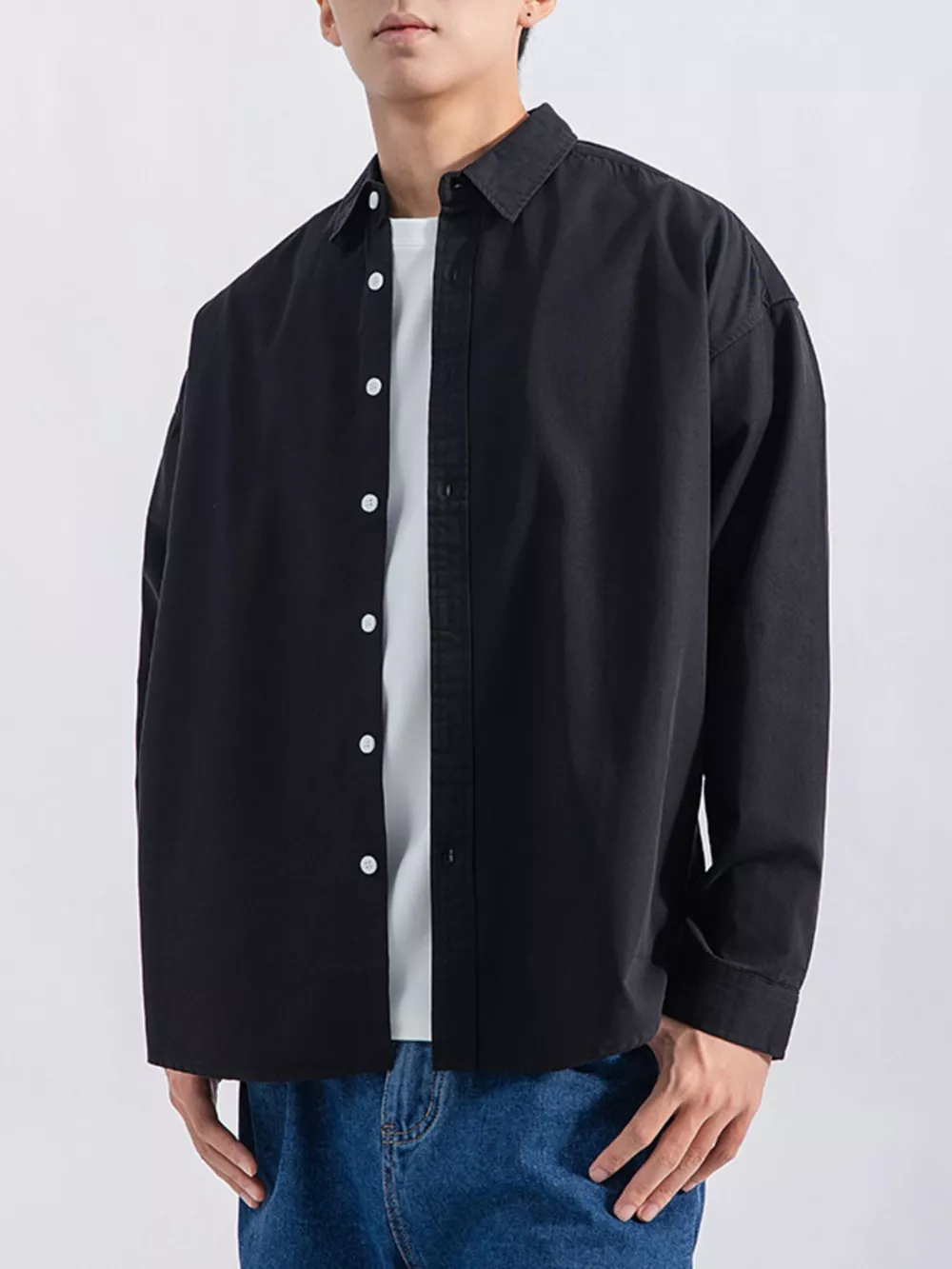 Men's Plus Size Button Up Long Sleeve Shirt, image 4