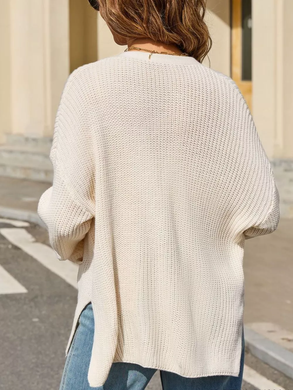 Oversized Knit Button-Down Cardigan, image 5