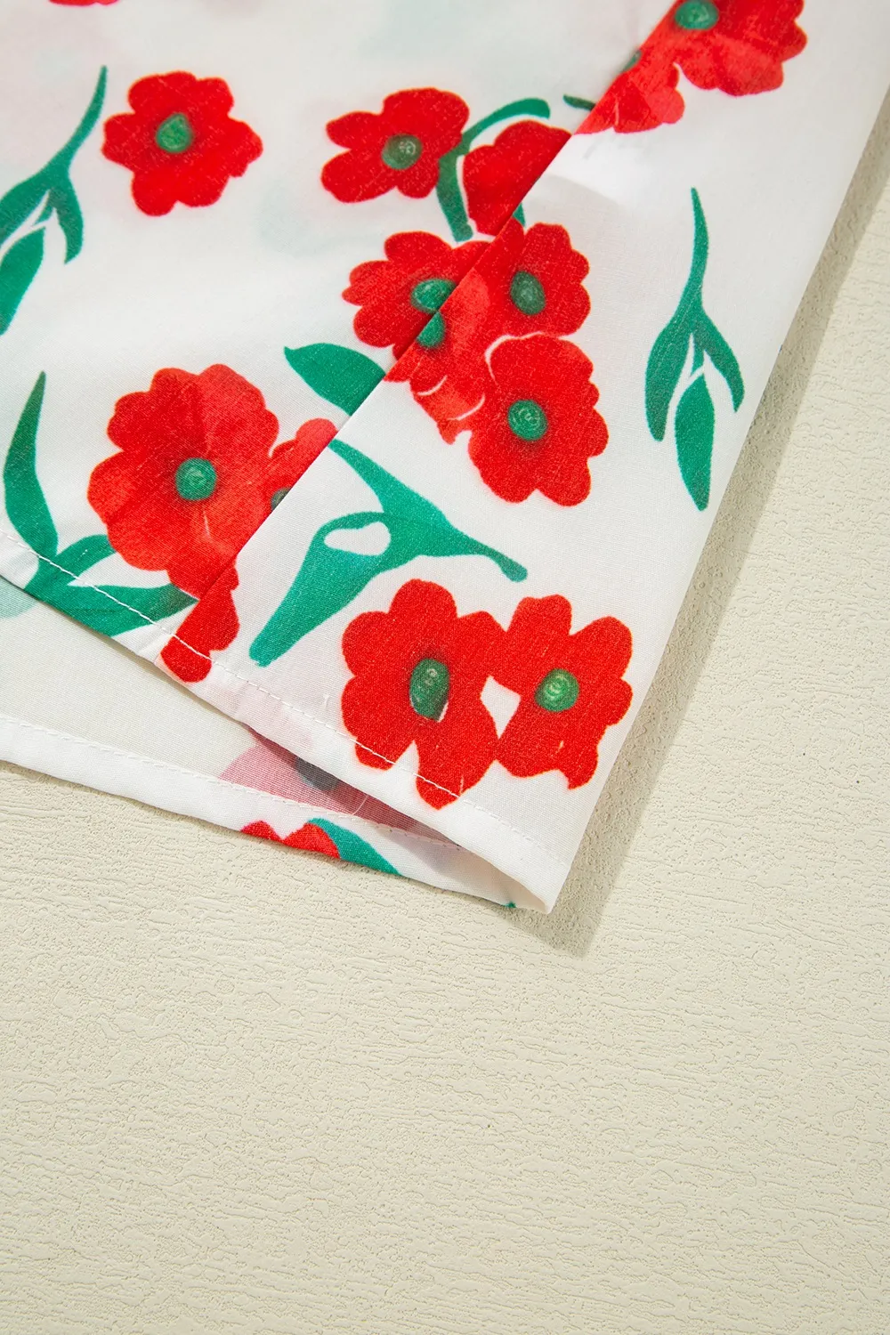 Printed V-Neck Short Sleeve Shirt, image 4