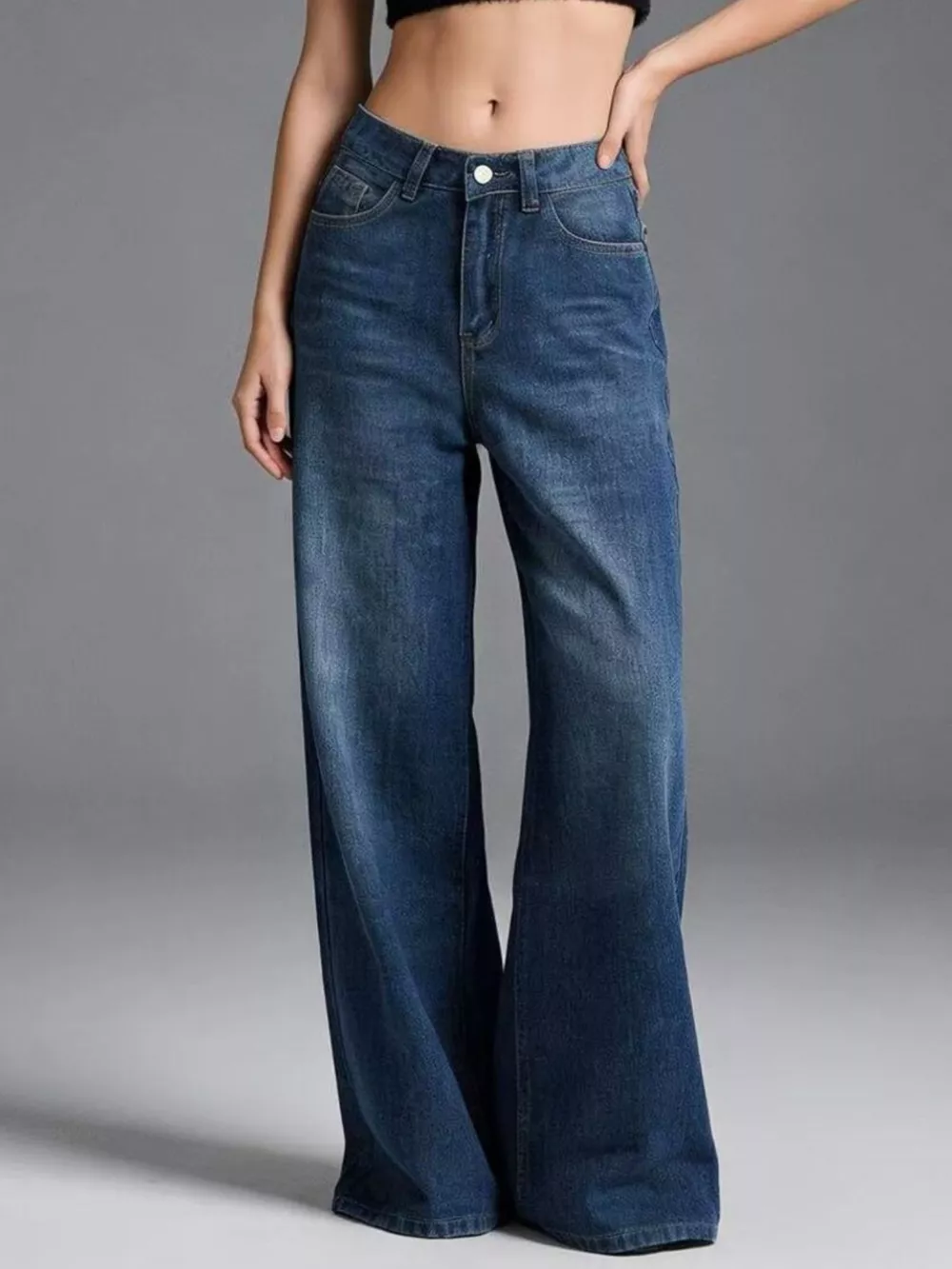 High-Waisted Wide Leg Jeans, image 3