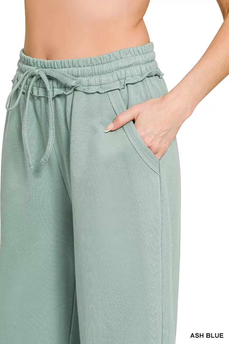 French Terry Wide Leg Sweatpants, image 5