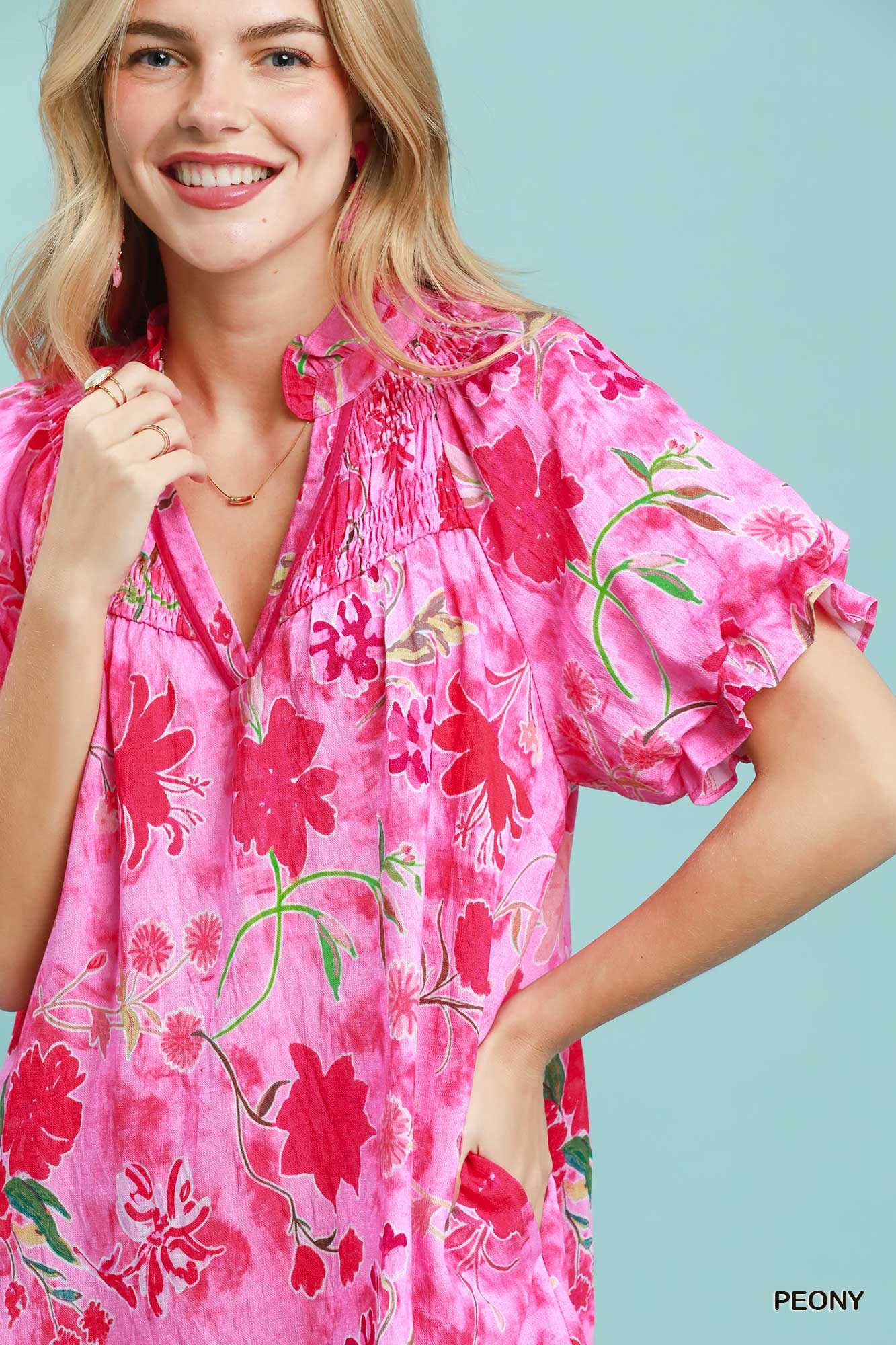 Floral Ruffle Hem Mini Dress, image 5