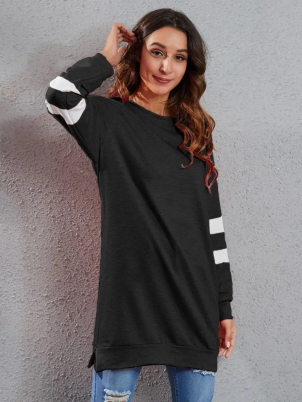 Full Size Striped Round Neck Long Sleeve T-Shirt, image 8