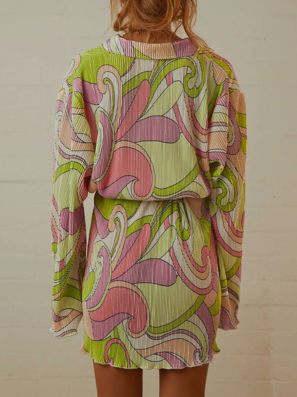 Printed Long Sleeve Mini Dress, image 19
