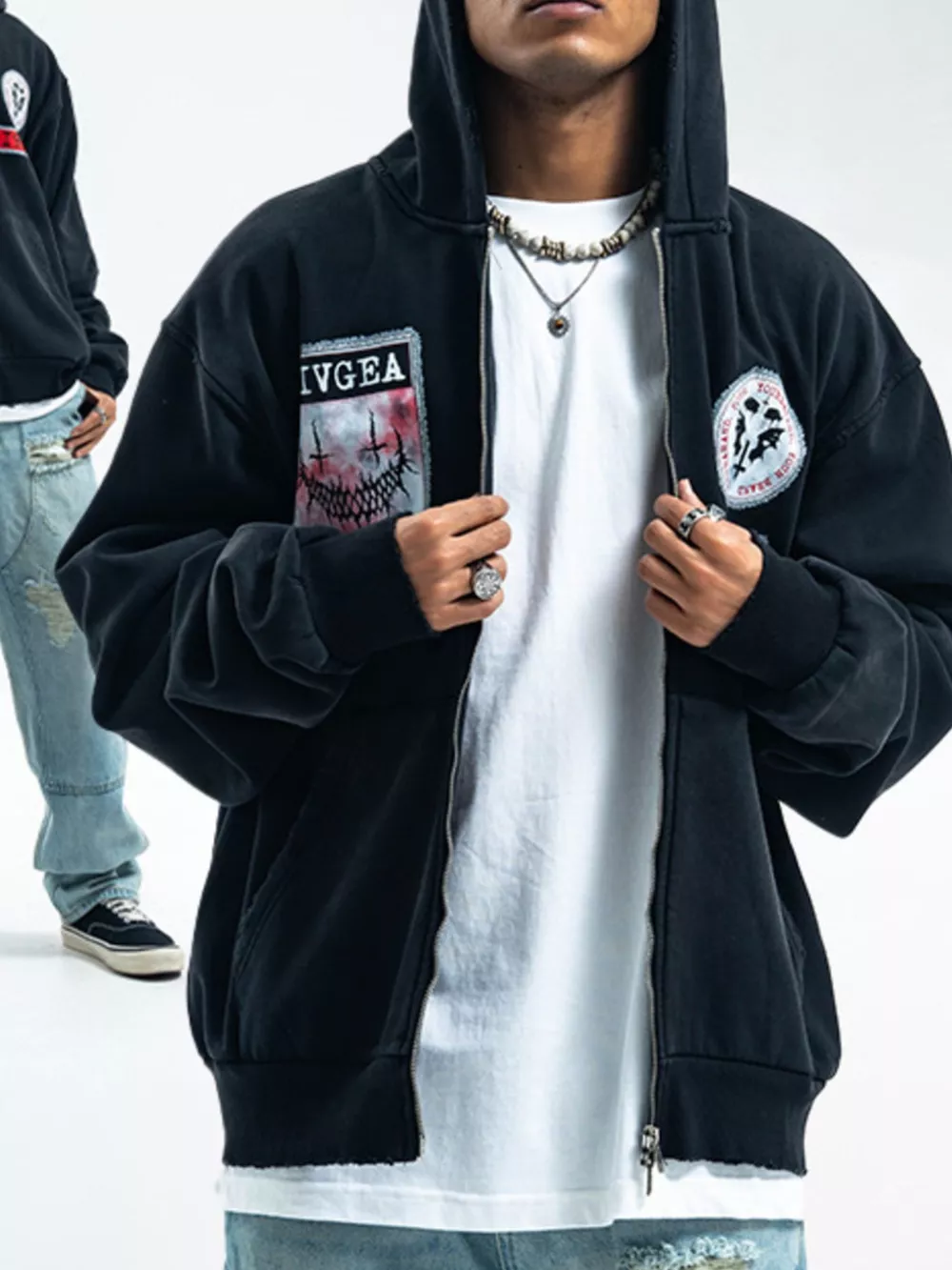 Men's Zip Up Long Sleeve Hoodie, image 3