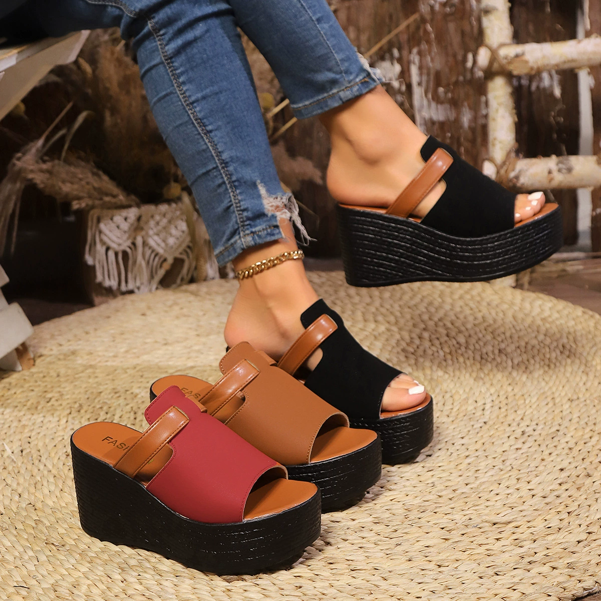 Open Toe Wedge Sandals, image 2