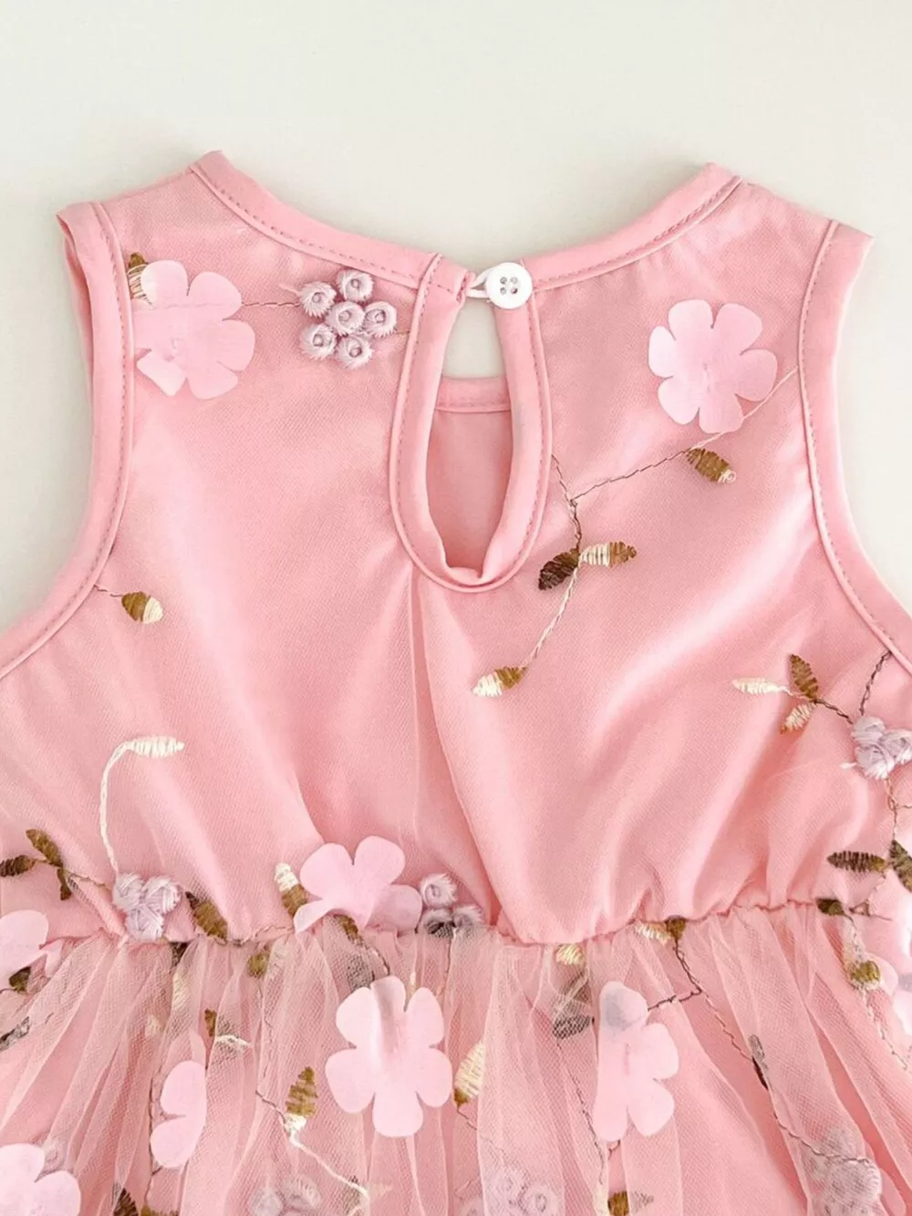 Children's Floral Sleeveless Tulle Dress, image 4