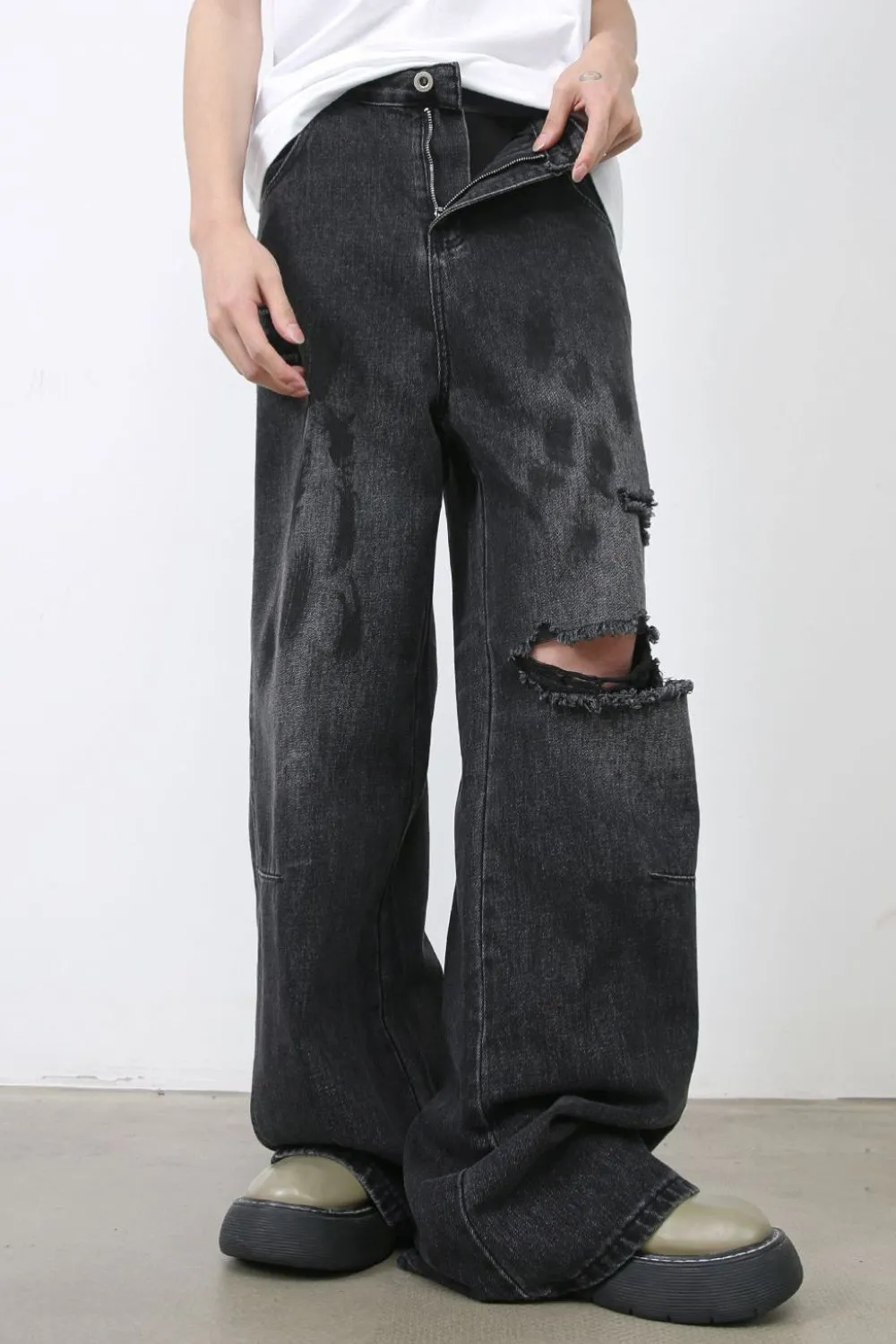 Men's Distressed Baggy Jeans, image 4
