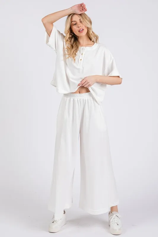 Ces Femme Half Button Half Sleeve Top and Pants Set, image 4