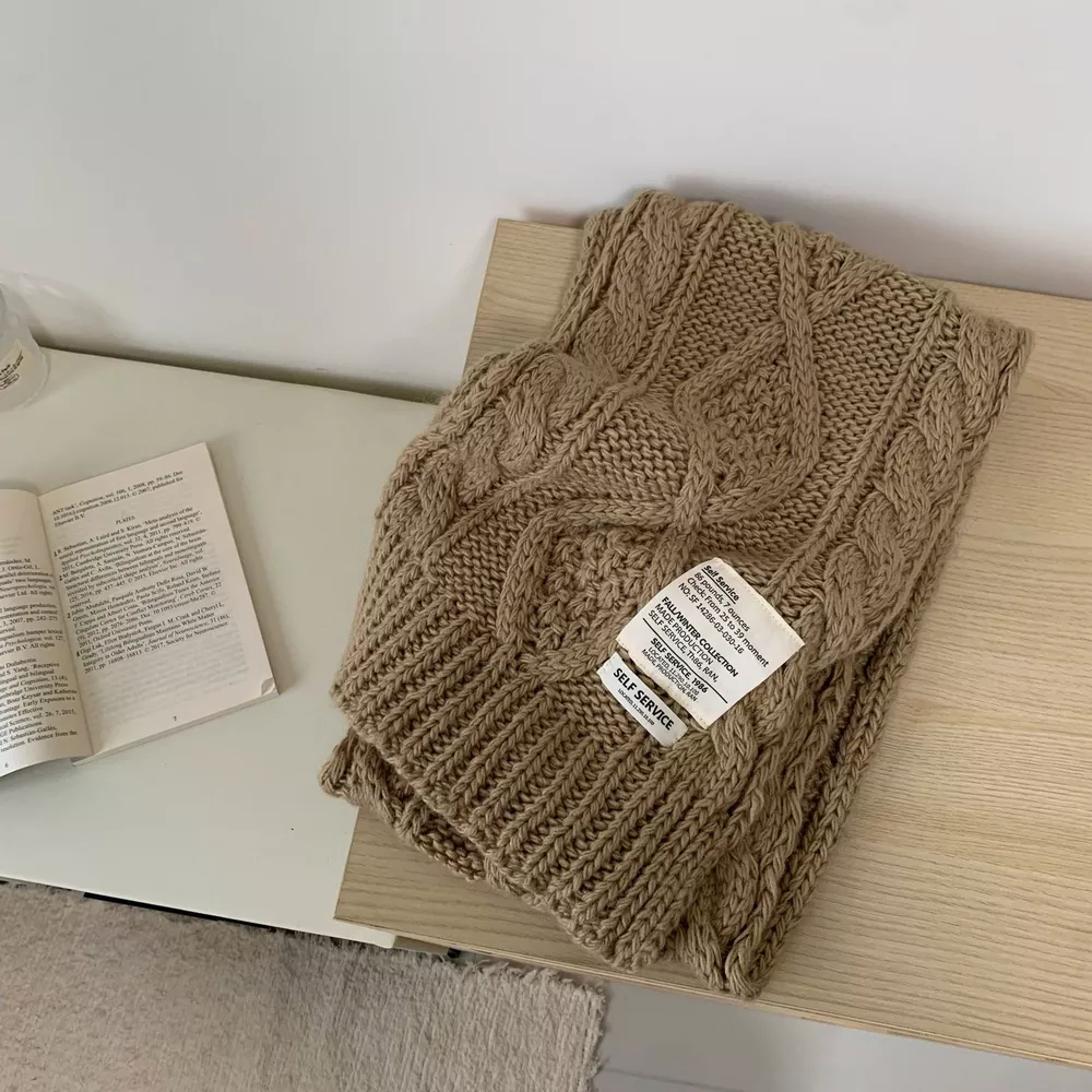 Chunky Cable Knit Scarf, image 6