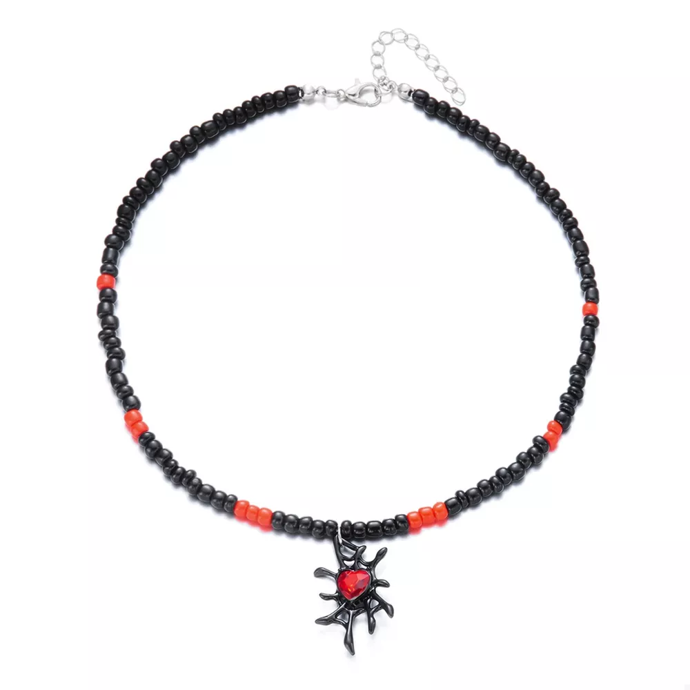 Halloween Spider Web Beaded Necklace, image 5