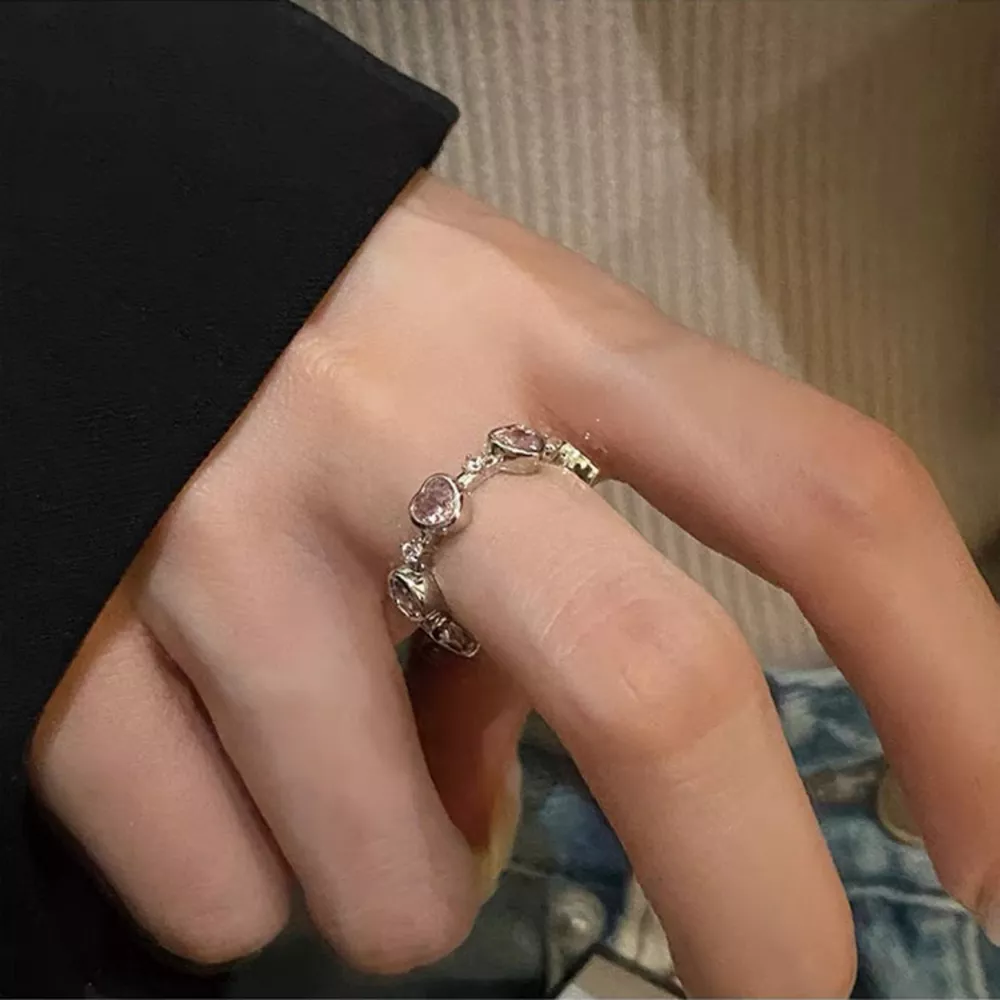 925 Sterling Silver Zircon Heart Ring, image 6