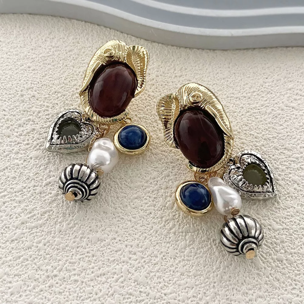 Zinc Alloy Heart Dangle Earrings, image 2