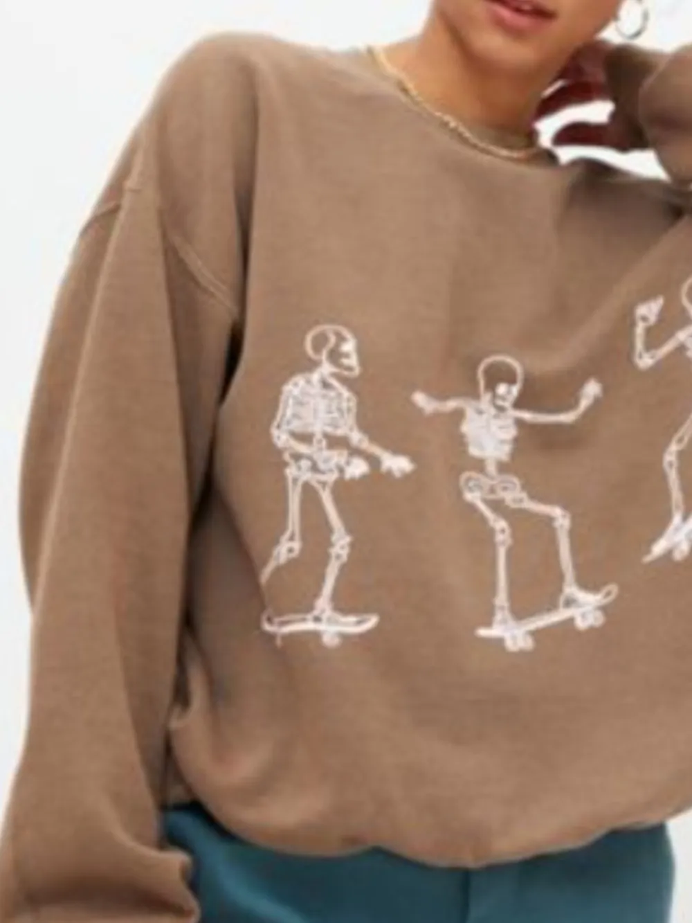 Skeleton Graphic Oversized Sweatshirt, image 13