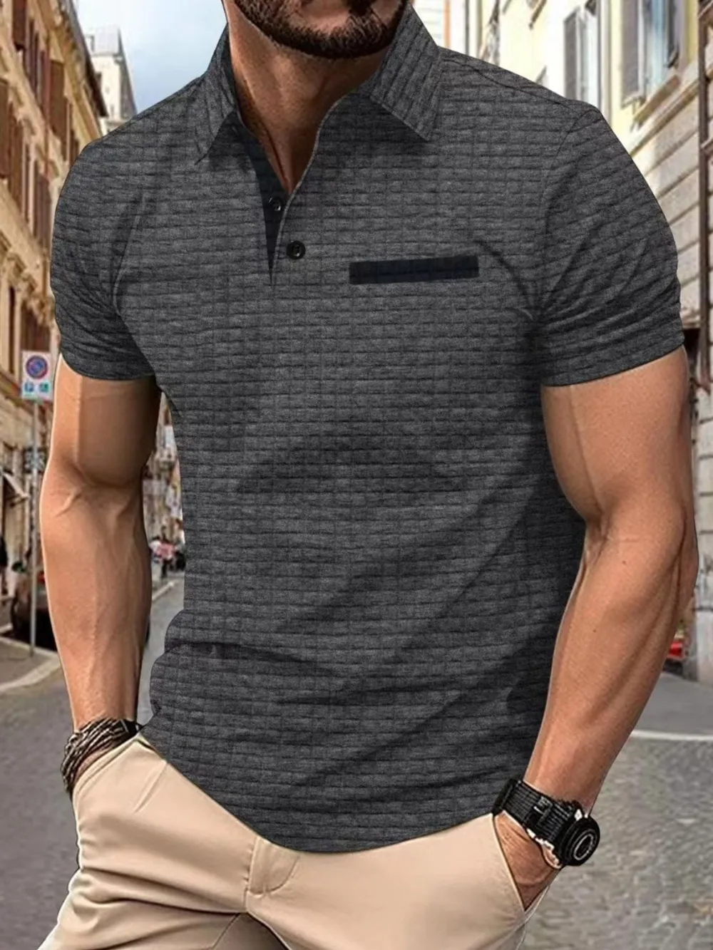 Men's Full Size Collared Neck Short Sleeve Polo Plus Size, image 4