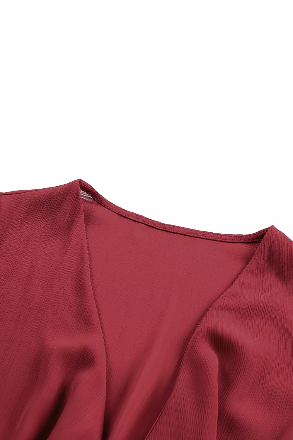 Elegant Tie-Front Ruffle Mini Dress with Smocked Wiast, image 16