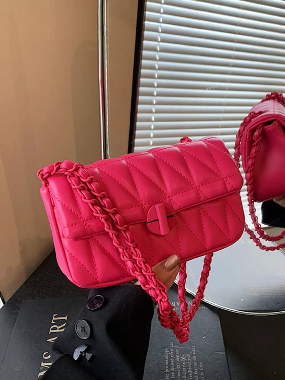 Quilted Chain Strap Crossbody Bag, image 2