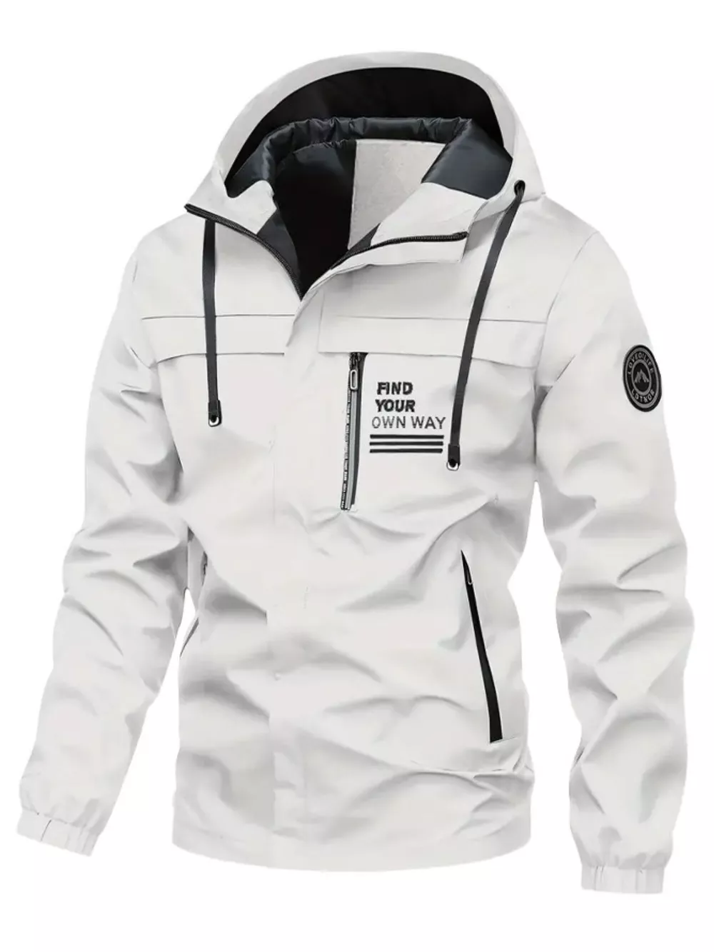 Men's Plus Size Hooded Outdoor Windproof Jacket, image 8