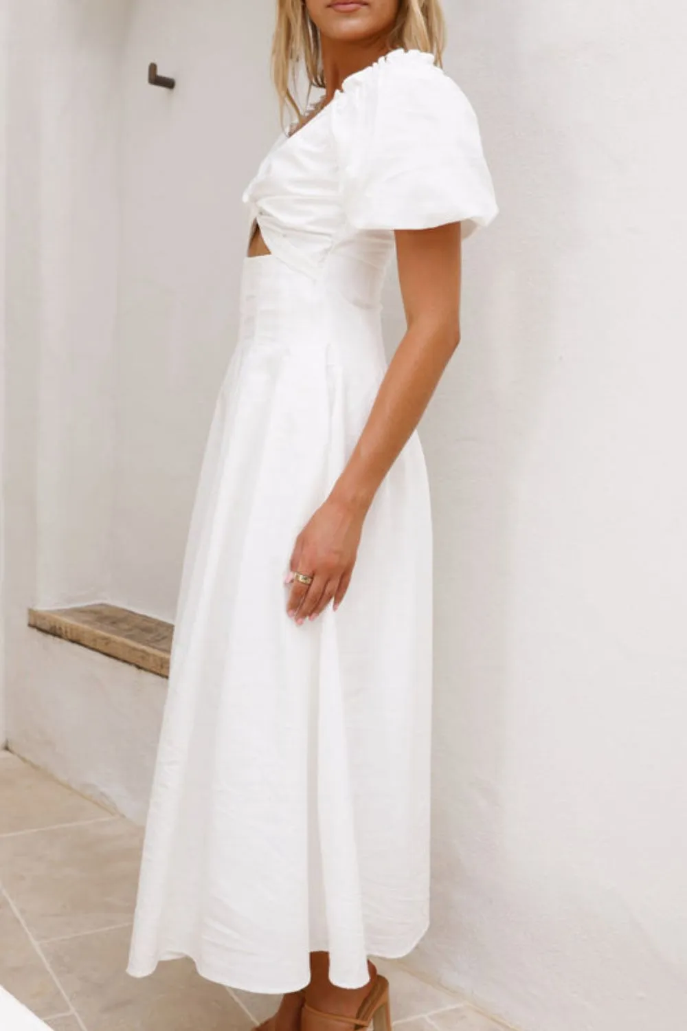 Sweetheart Neck Puff Sleeve Dress, image 24
