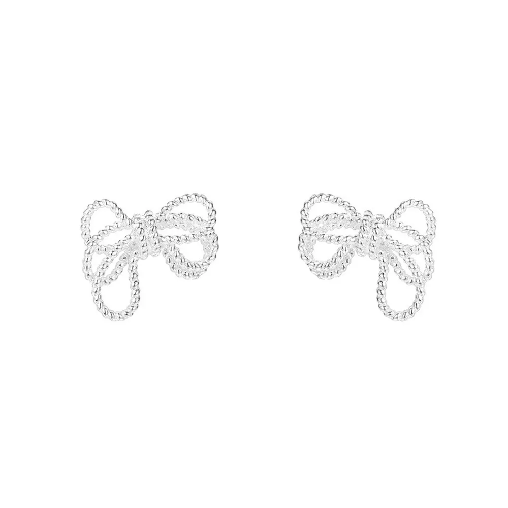 925 Sterling Silver Bow Knot Stud Earrings, image 6