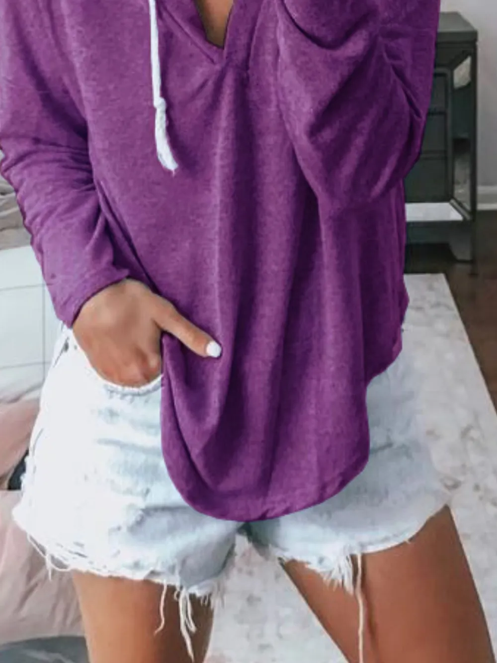 Full Size Drawstring Long Sleeve Hoodie Plus Size, image 21
