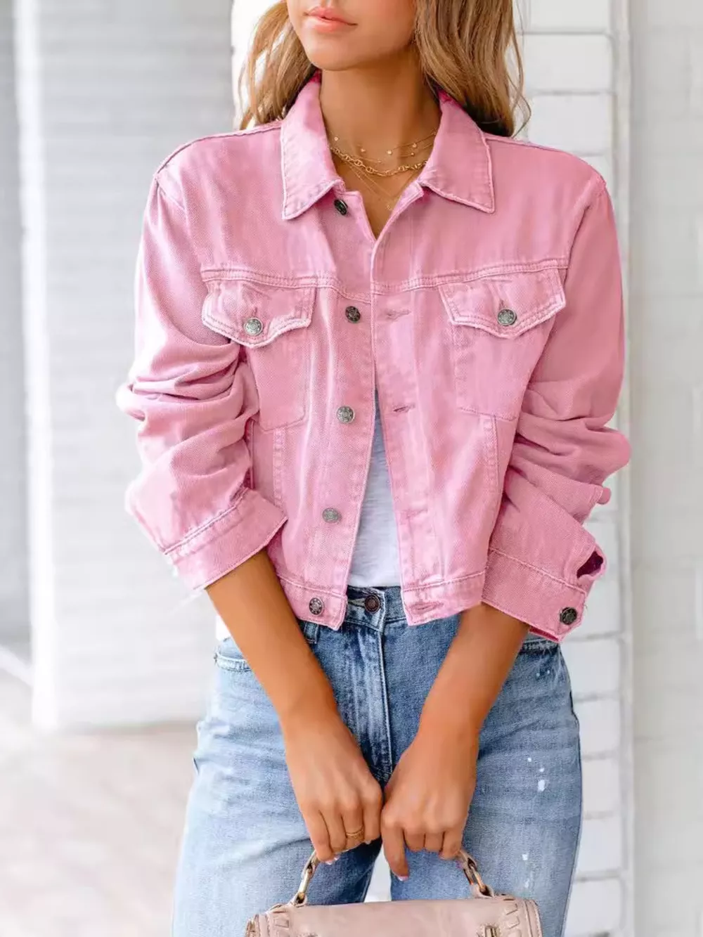 Button Up Long Sleeve Denim Jacket, image 17