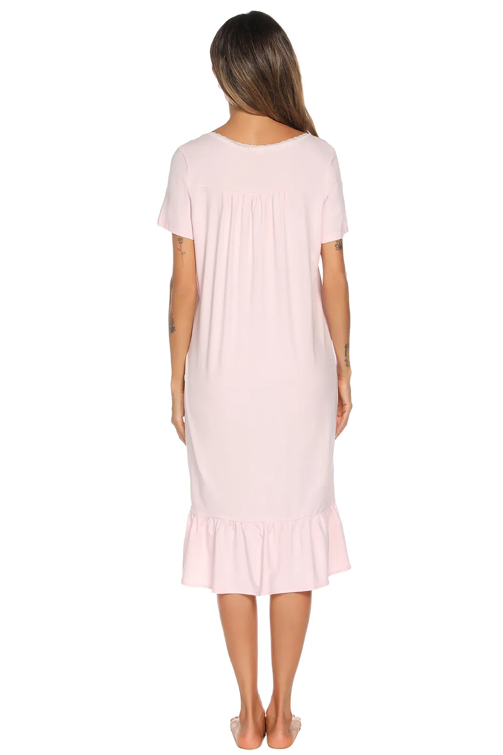 Lace Detail Square Neck Lounge Dress, image 5