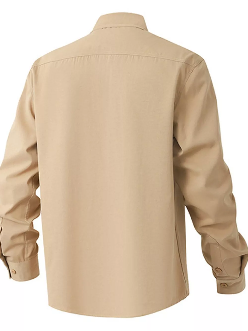 Men's Solid Color Long Sleeve Button-Up Shirt, image 6
