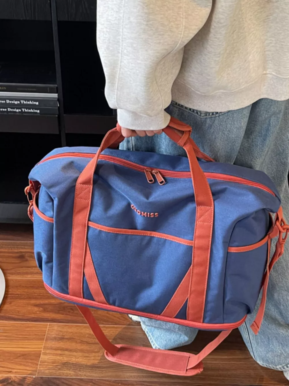 Contrast Oxford Cloth Travel Bag, image 3