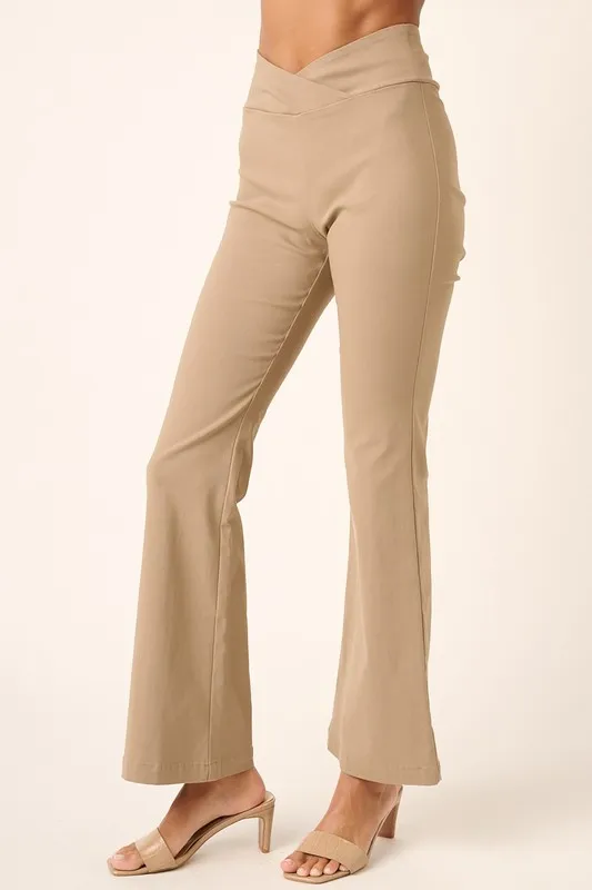 Surplice V Waist Flare Pants, image 5