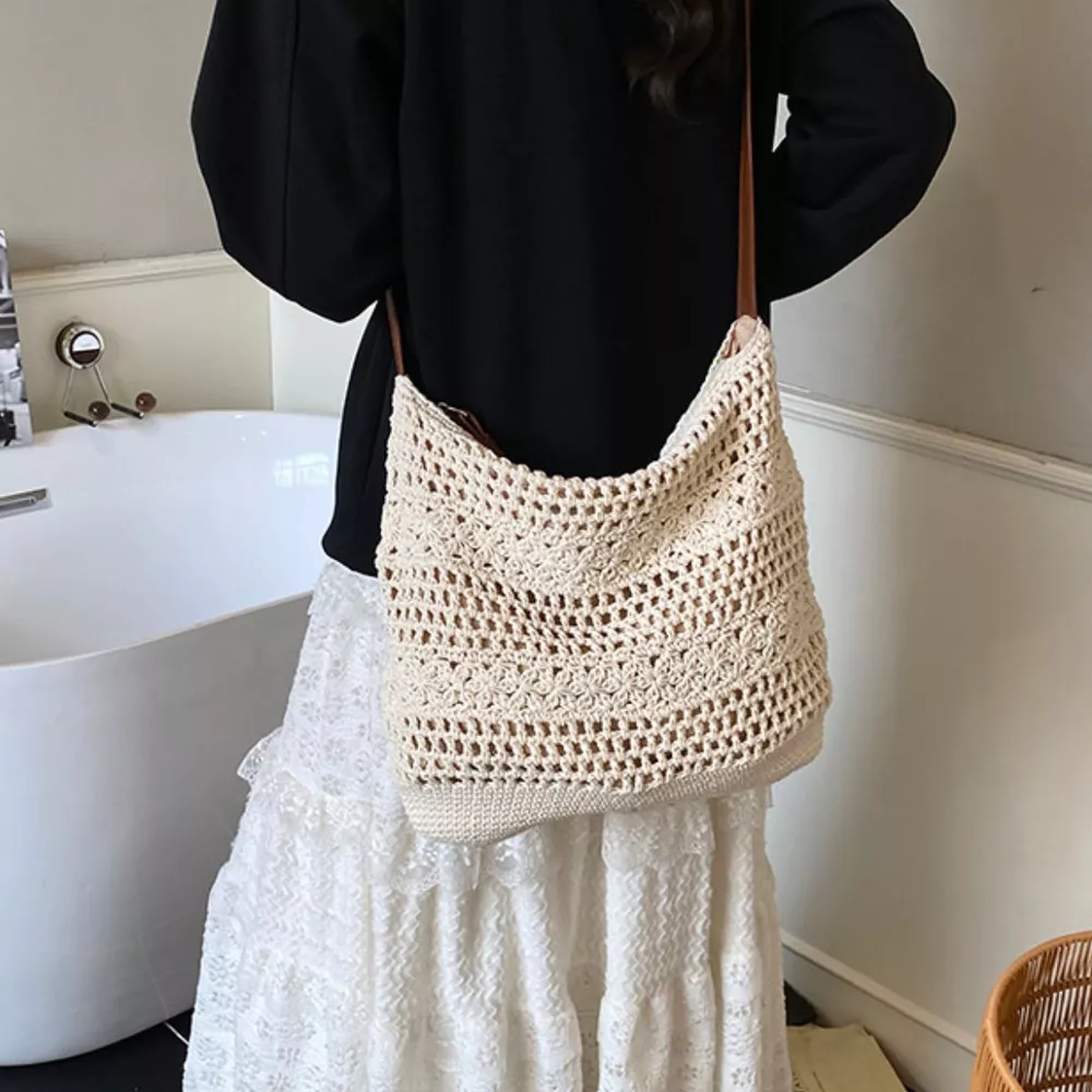 Crochet Knit Shoulder Bag, image 4