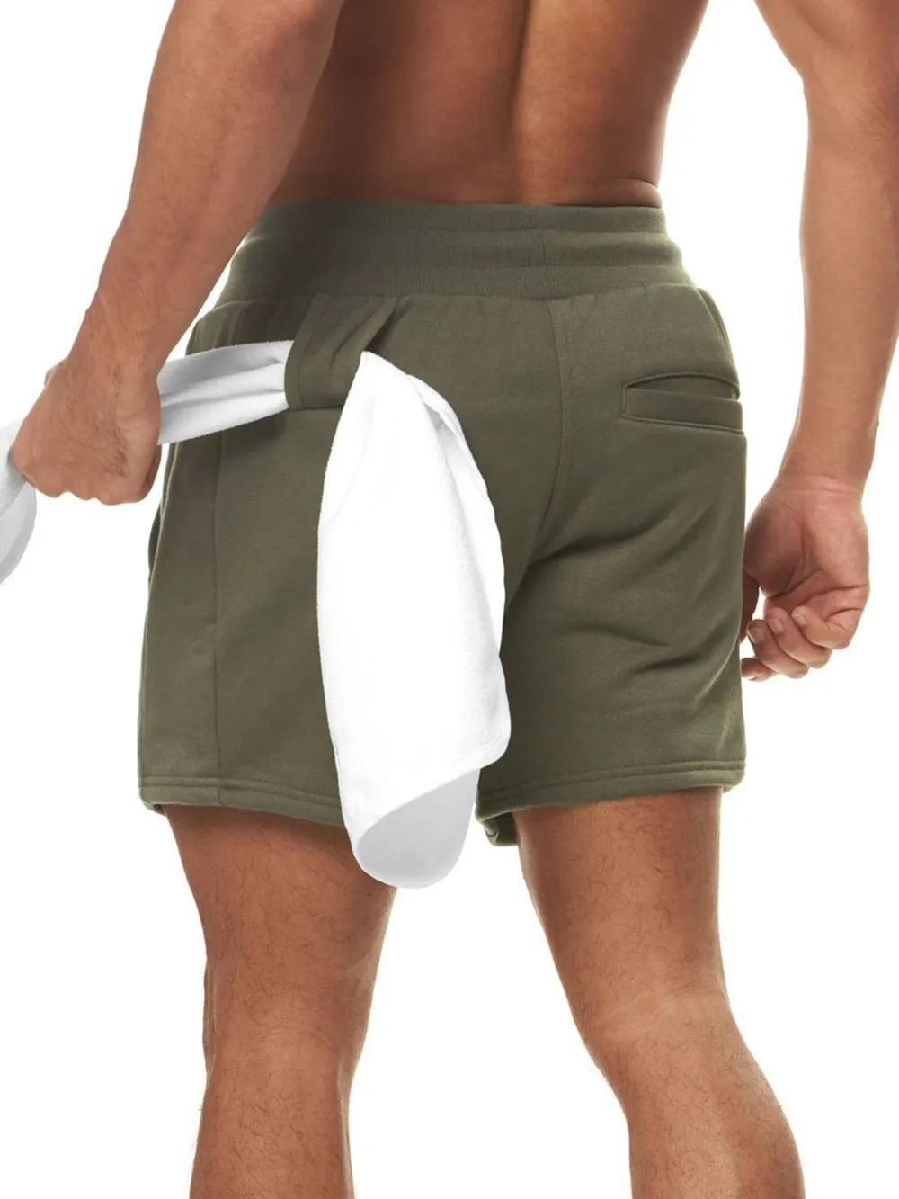 Men's Plus Size Drawstring High Waist Active Shorts, image 4