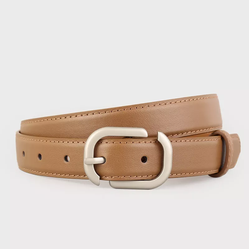 Leather Belt with Silver Buckle, image 4