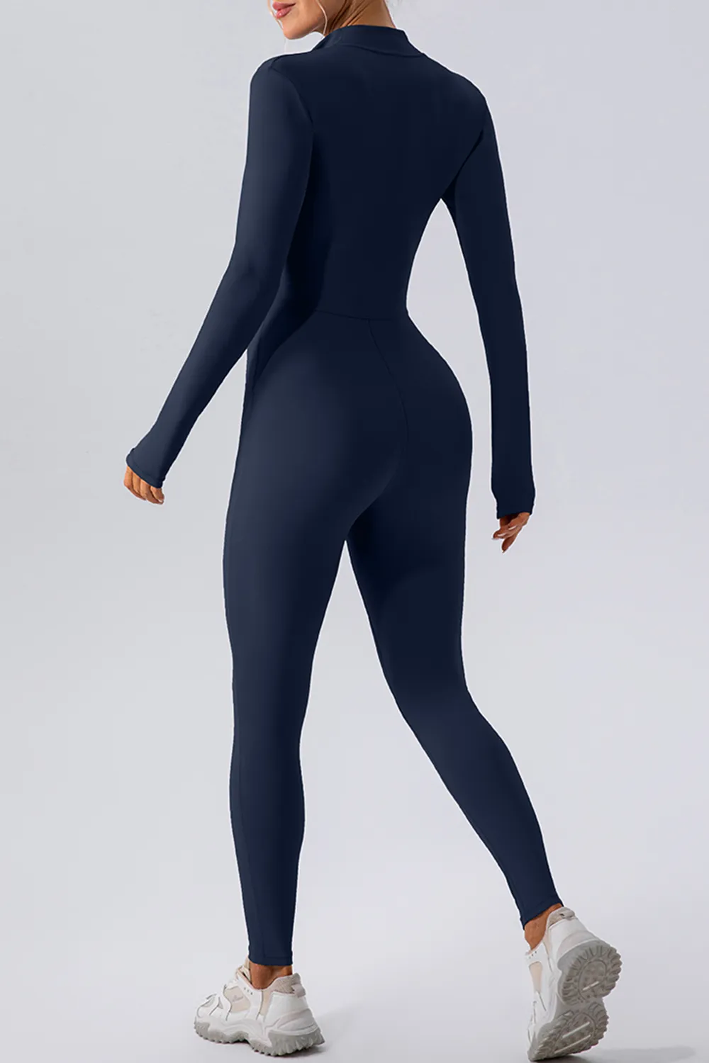 Half Zip Mock Neck Active Jumpsuit, image 10